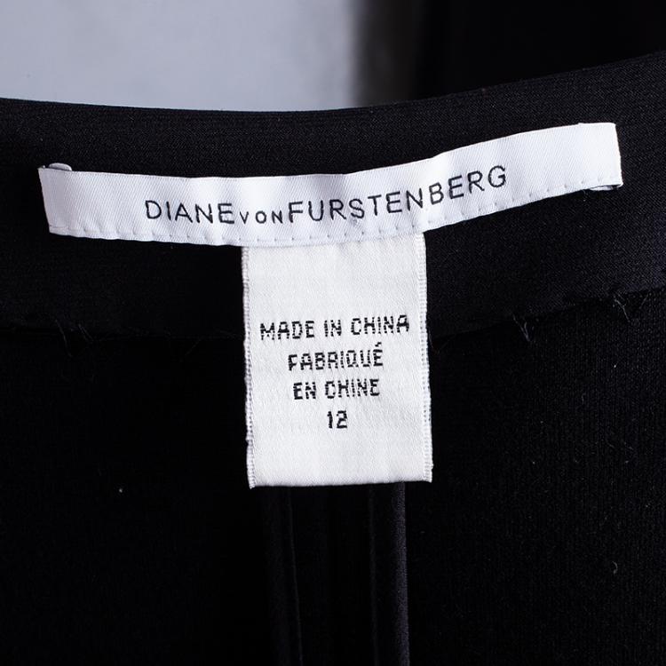 Pre Owned Diane von Furstenberg Black Phyllis Dress L