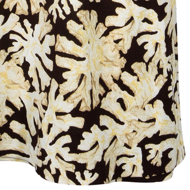 Pre Owned Diane Von Furstenberg Toby Brown Wrap Dress L