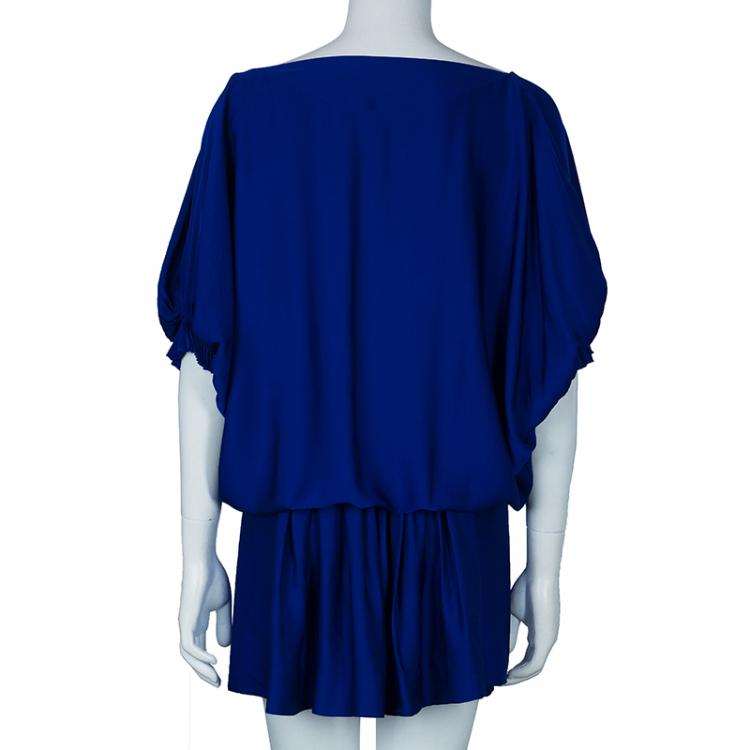 Pre Owned Diane Von Furstenberg Cobalt Handy Dress M