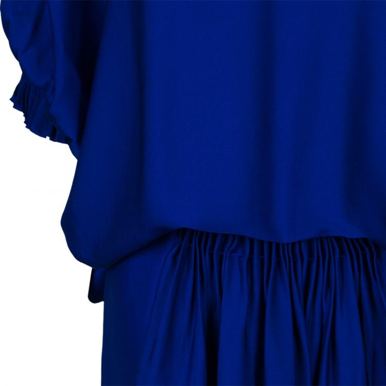 Pre Owned Diane Von Furstenberg Cobalt Handy Dress M