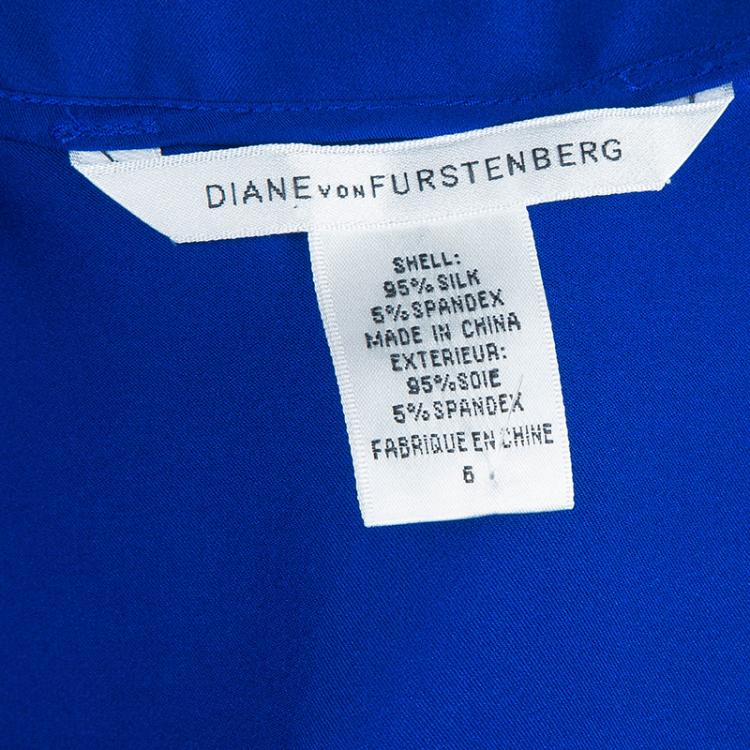 Pre Owned Diane Von Furstenberg Cobalt Handy Dress M