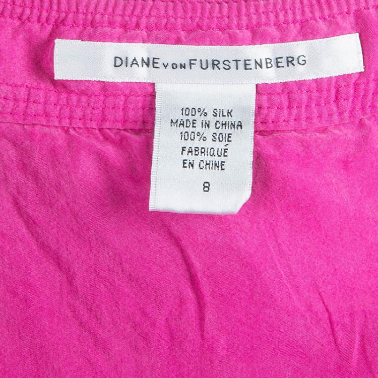 مملوكة مسبقًا Diane Von Furstenberg Maui Fuschia Halter Dress M