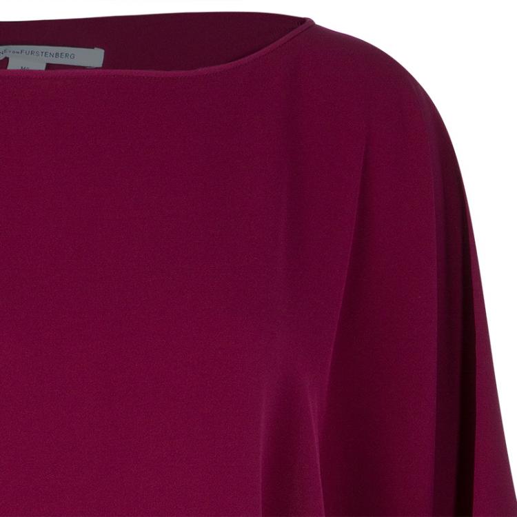 Pre Owned Diane Von Furstenberg Purple New Hanky Top M/L
