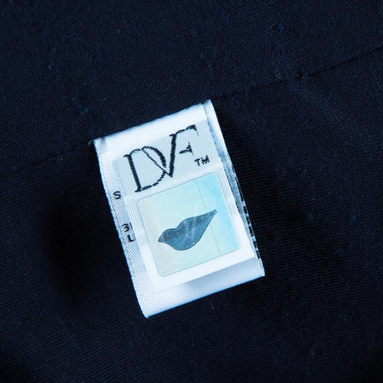 مملوكة مسبقًا Diane Von Furstenberg Navy Blue Lace Back Zipper Dress M