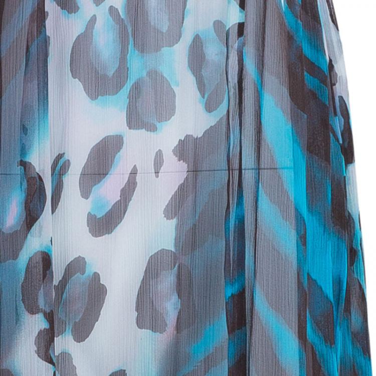 Pre Owned Diane Von Furstenberg Blue Shanna Maxi Dress S