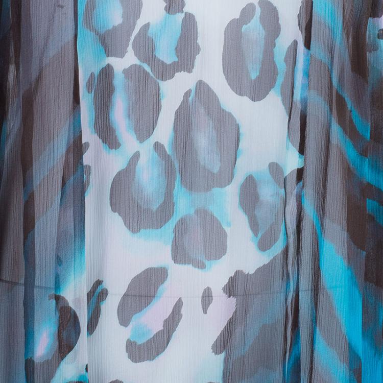 Pre Owned Diane Von Furstenberg Blue Shanna Maxi Dress S