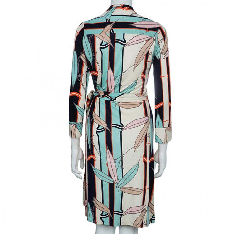 Pre Owned Diane von Furstenberg Multicolor Rona Wrap Around Dress S/M