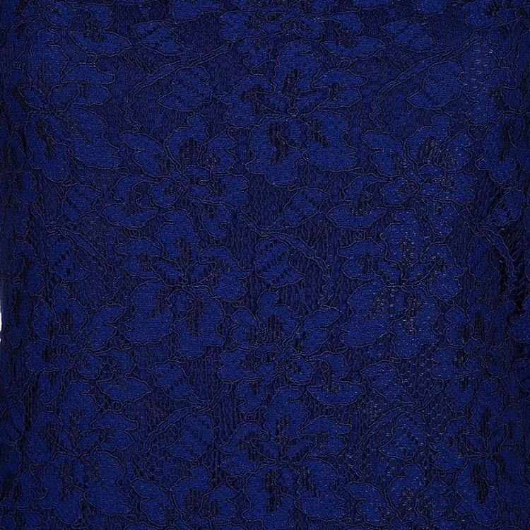 Pre Owned Diane von Furstenberg Blue Zarita  Lace Dress L