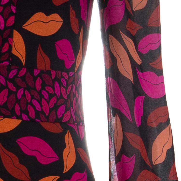Pre Owned Diane von Furstenberg Leyah Combo Silk Dress S