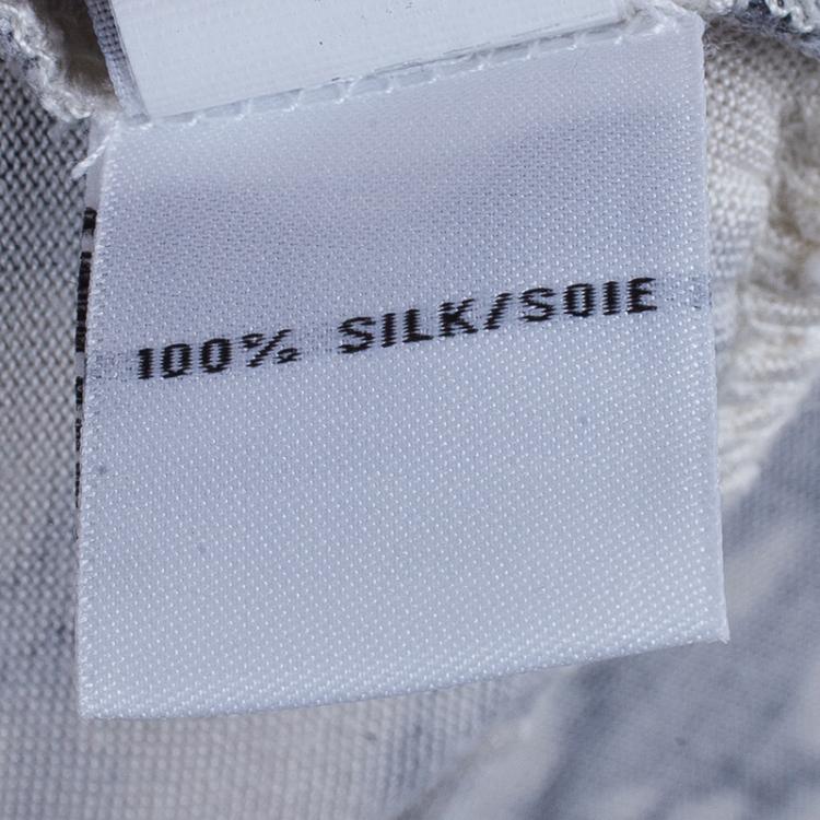 Pre Owned Diane Von Furstenberg Mindy Monochrome Marble Wrap Dress L