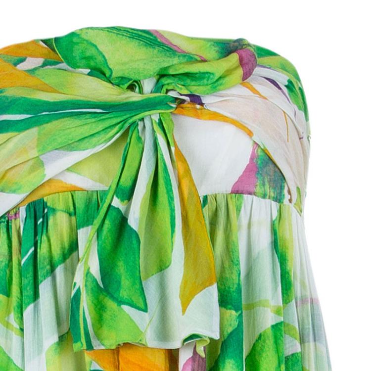 Pre Owned Diane Von Furstenberg Kuala Tropical Print Silk Maxi Dress S