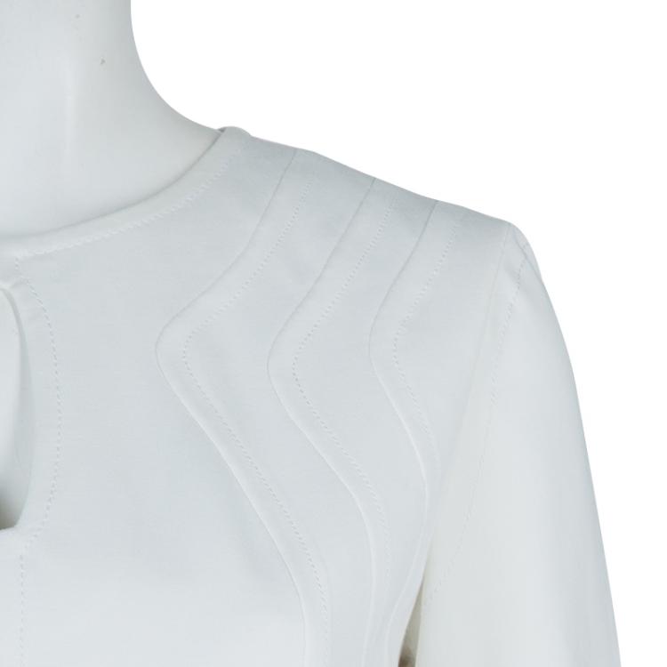 Pre Owned Diane Von Furstenberg White Short Sleeve Kader Dress L