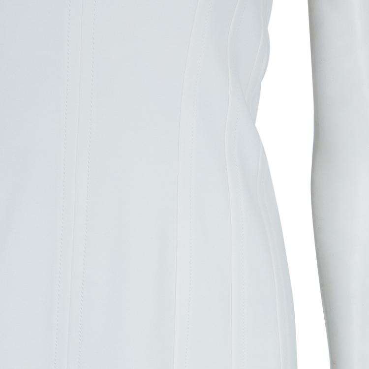 Pre Owned Diane Von Furstenberg White Short Sleeve Kader Dress L