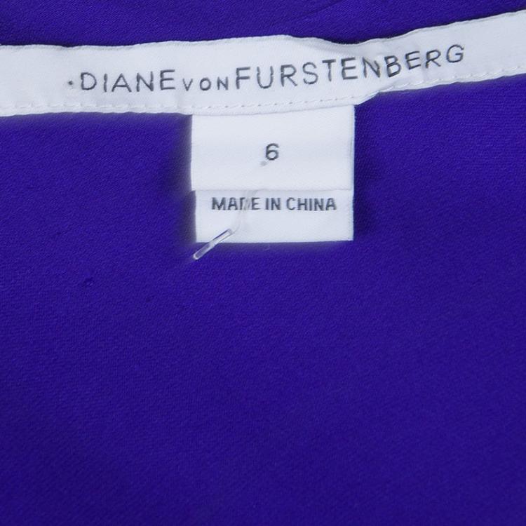 مملوكة مسبقًا Diane Von Furstenberg Blue Silk Draped Annika Wrap Dress M