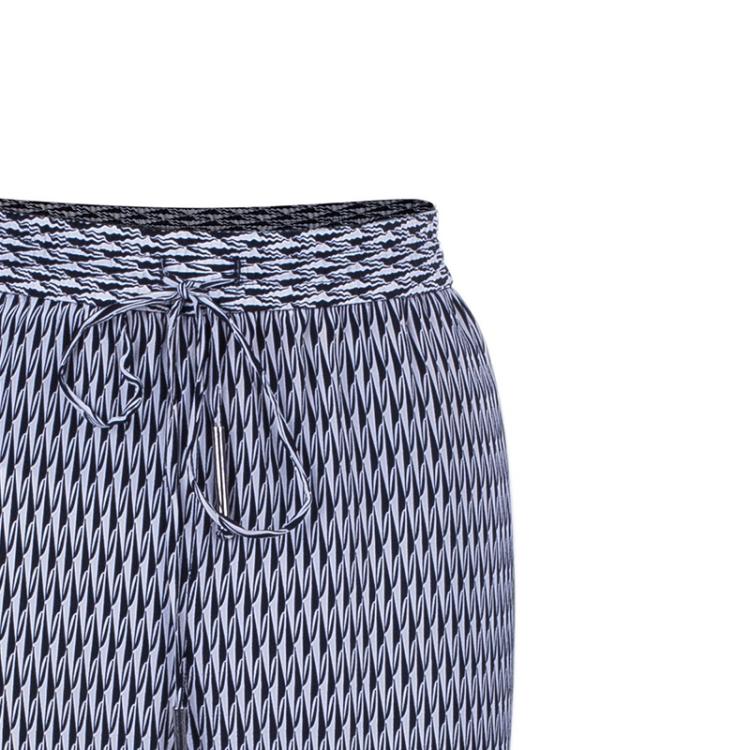 Pre Owned Diane Von Furstenberg Benett Two Print Monochrome Printed Silk Pants L