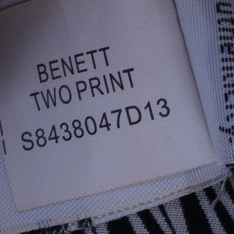 Pre Owned Diane Von Furstenberg Benett Two Print Monochrome Printed Silk Pants L