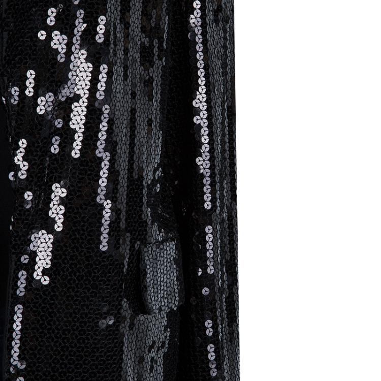Pre Owned Diane Von Furstenberg Black Sequin Embellished Blazer M