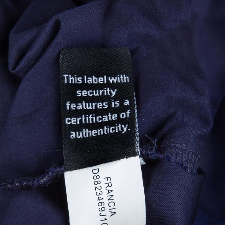 Pre Owned Diane Von Furstenberg Navy Blue Silk Star Print Ruched Francia Dress L
