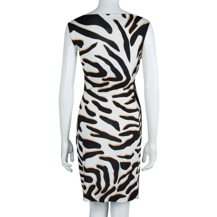 مملوكة مسبقًا Diane Von Furstenberg Printed Jersey Ruched Glasmary Dress M