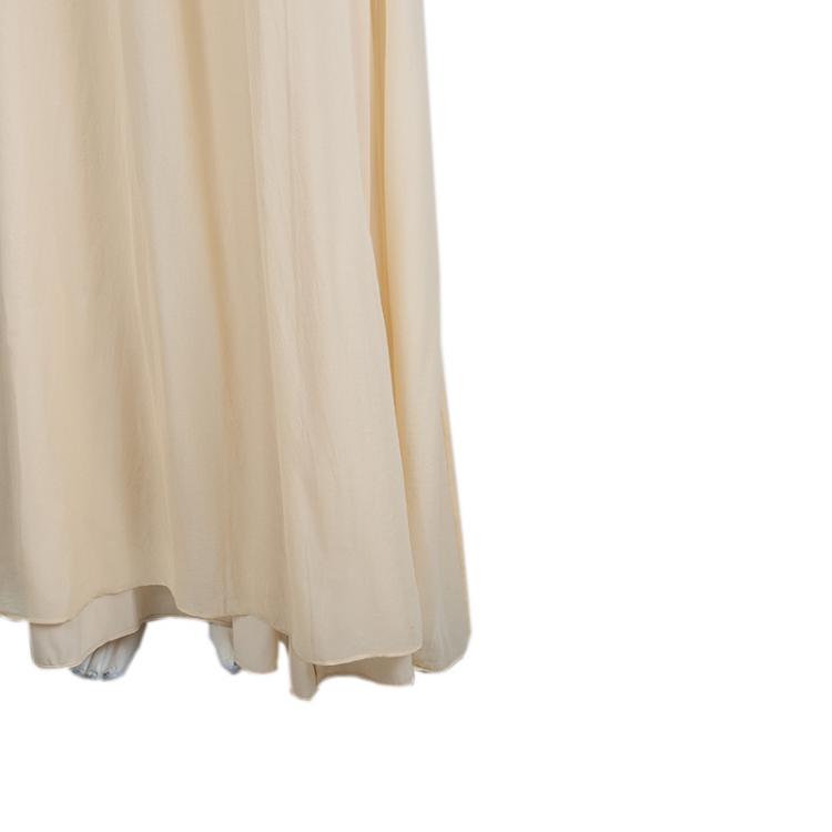 Pre Owned Diane Von Furstenberg Beige Silk Willemma Crystal Embellished Halter Gown M