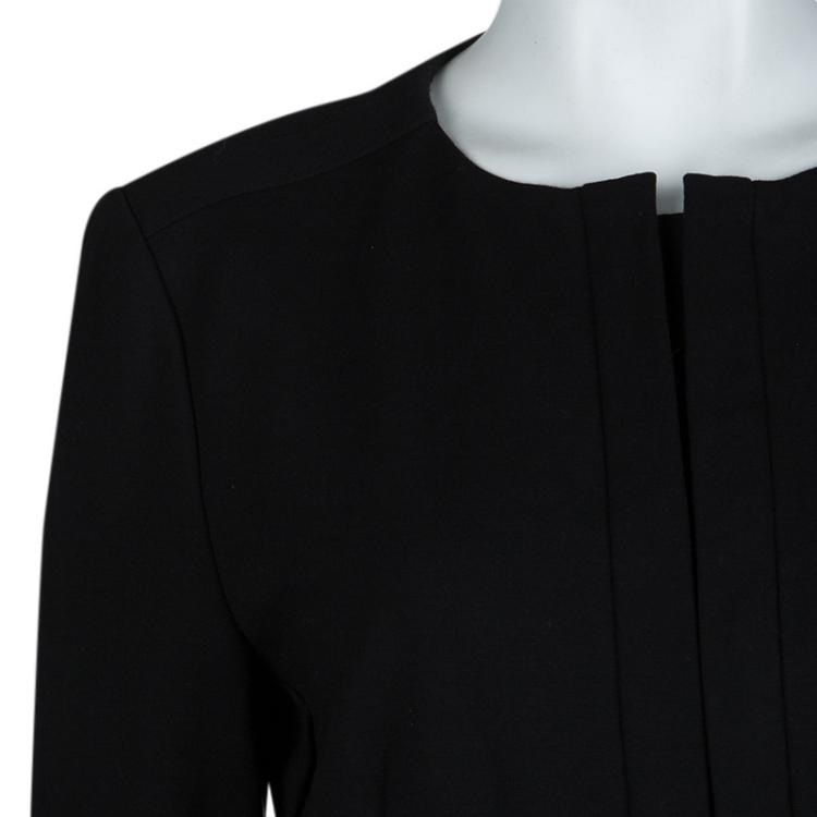 Pre Owned Diane Von Furstenberg Black Knit Zip Front Rover Jacket XL