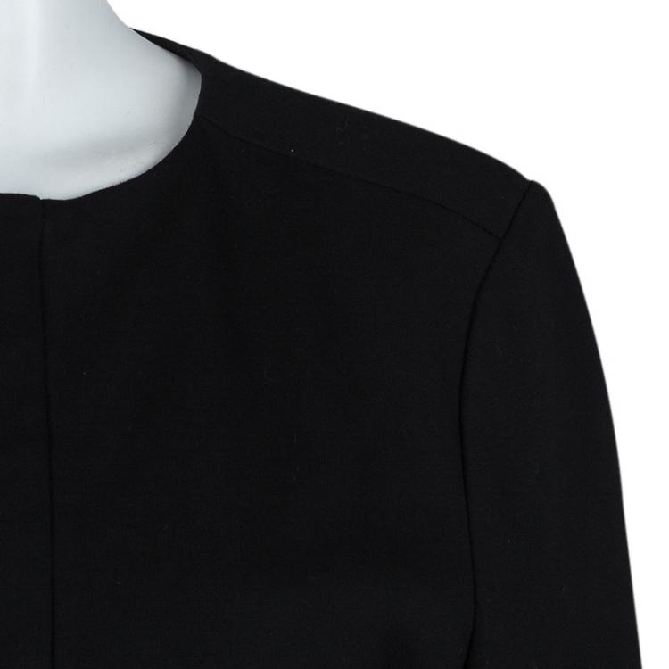 Pre Owned Diane Von Furstenberg Black Knit Zip Front Rover Jacket XL