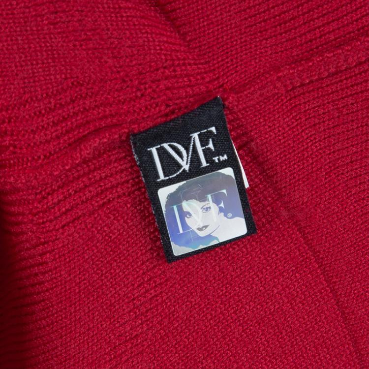 Pre Owned Diane Von Furstenberg Red Casita Long Buttondown Cardigan M