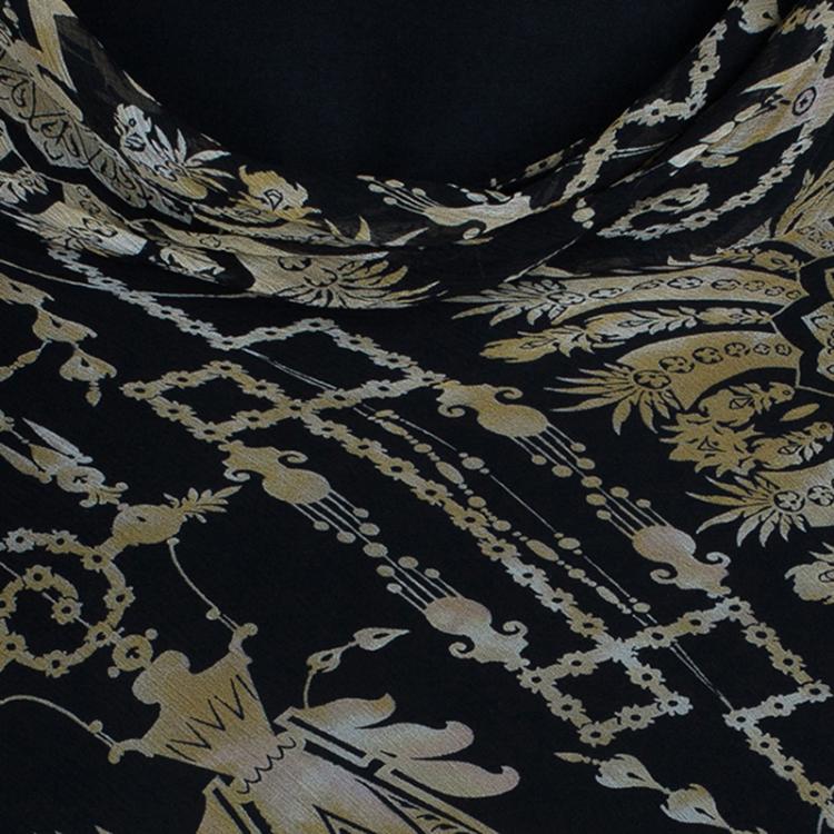 Pre Owned Diane Von Furstenberg Tamary Chiffon Printed Dress S