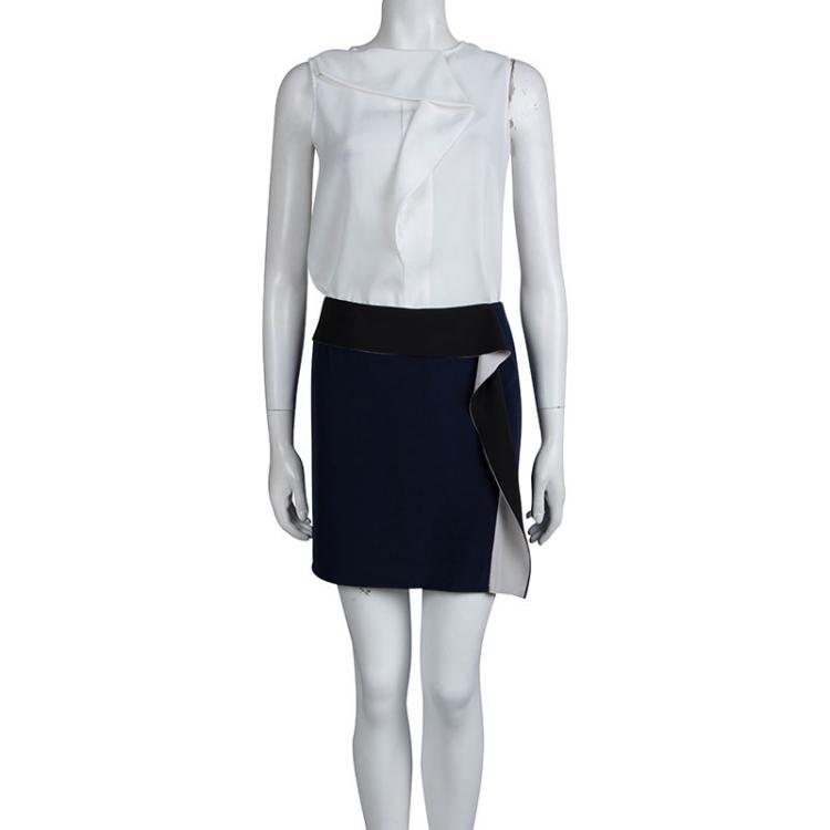 Pre Owned Diane von Furstenberg Colorblock Shizuka Mini Skirt M