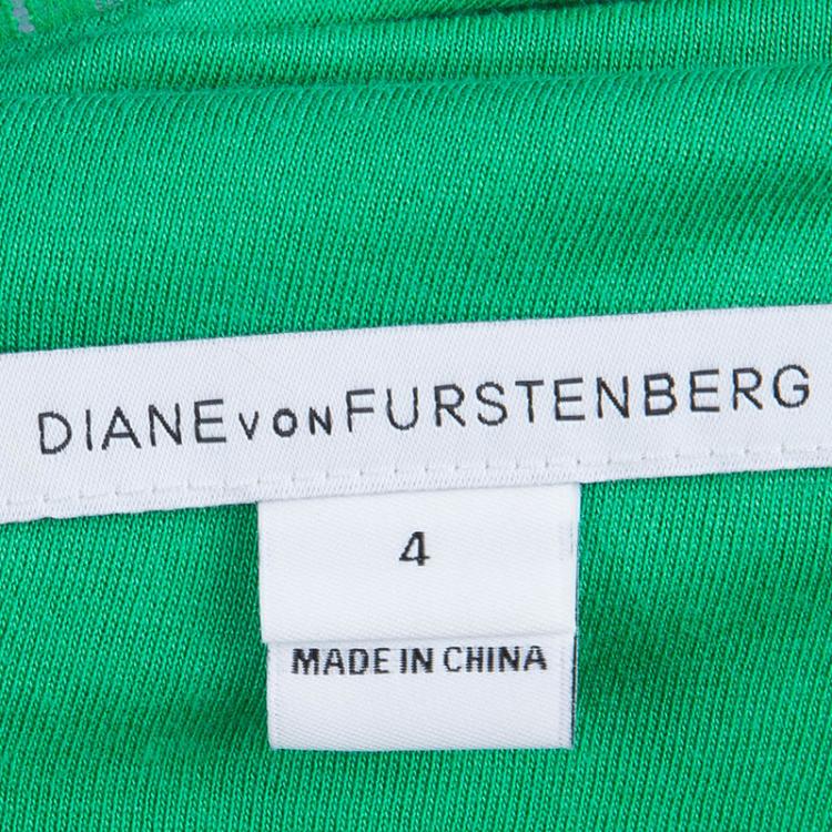 مملوكة مسبقًا Diane Von Furstenberg Green Zarita Lace Dress S