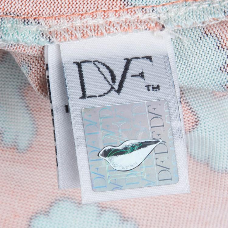 Pre Owned Diane Von Furstenberg Peach Floral Printed Maxi Abigail Wrap Dress M