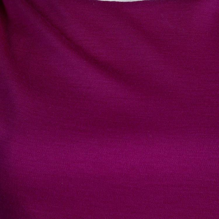 Pre Owned Diane Von Furstenberg Purple Wool Zip Detail Marchona Dress S