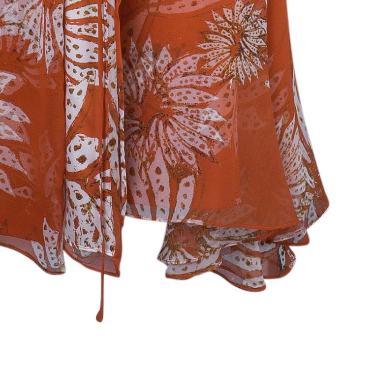 Pre Owned Diane Von Furstenberg Tupai Chiffon Wrap Dress M