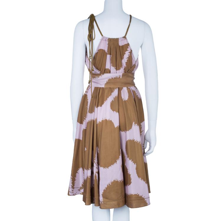 Pre Owned Diane Von Furstenberg Naro Printed Dress S