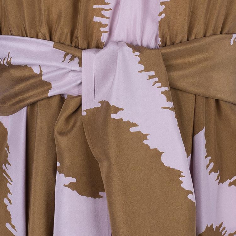 Pre Owned Diane Von Furstenberg Naro Printed Dress S