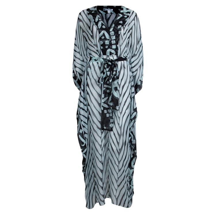DIANE VON FURSTENBERG　シルク100%　ドルマン　チュニック Diane Von Furstenberg DVF New Julian Two Teal Chain Link
