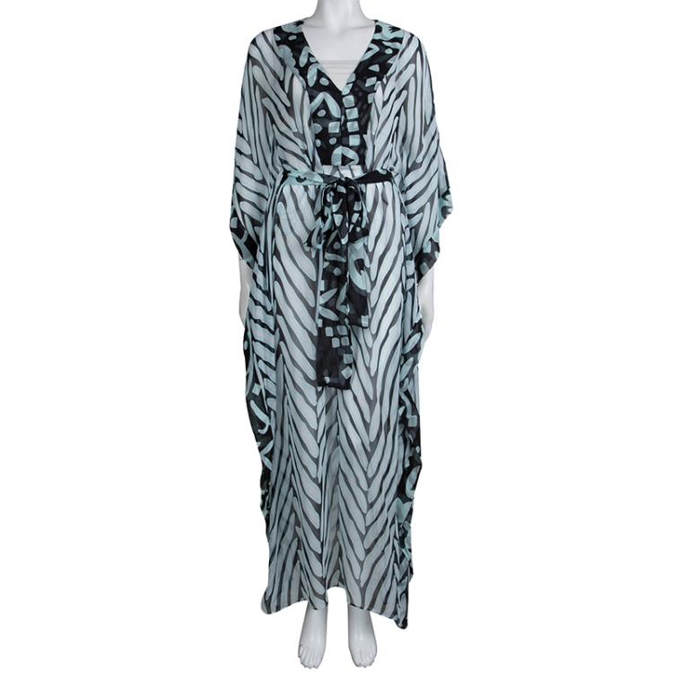 Diane von Furstenberg Multicolor Printed Silk Belted