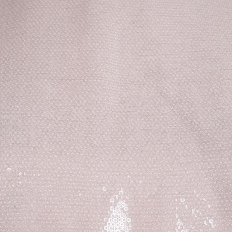 Pre Owned Diane von Furstenberg Peach Sequin Embellished Menaro Blouse M