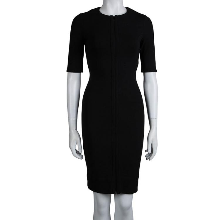 مملوكة مسبقًا Diane von Furstenberg Black Knit Saturn Sheath Dress XS