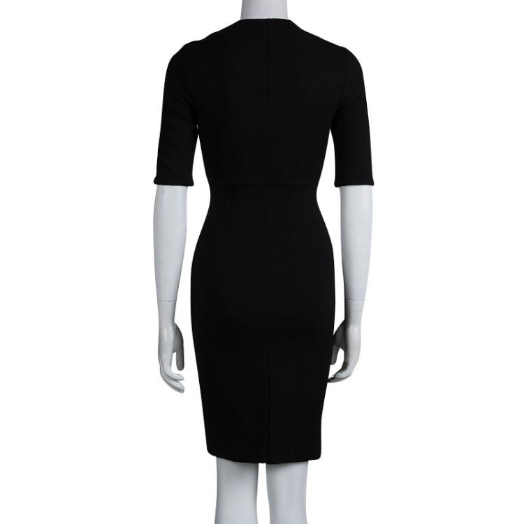 مملوكة مسبقًا Diane von Furstenberg Black Knit Saturn Sheath Dress XS