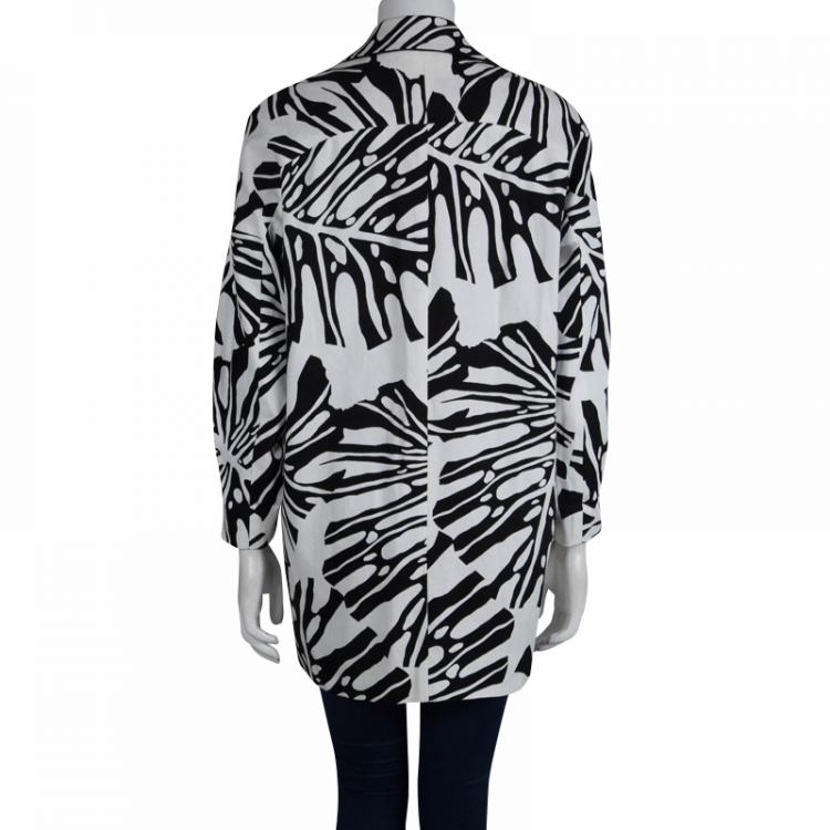 مملوكة مسبقًا Diane Von Furstenberg Monochrome Cotton Canvas Oversized Laurel Blazer P