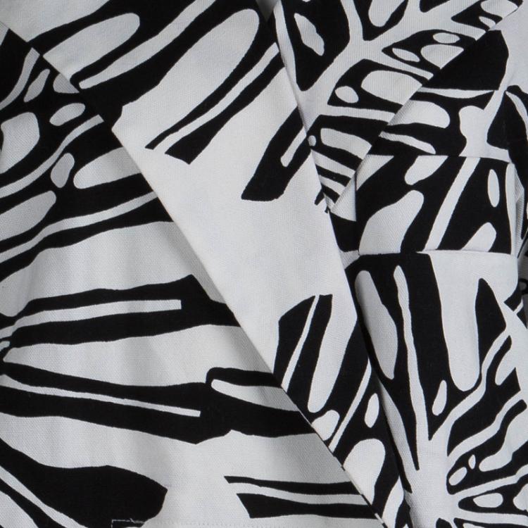 مملوكة مسبقًا Diane Von Furstenberg Monochrome Cotton Canvas Oversized Laurel Blazer P
