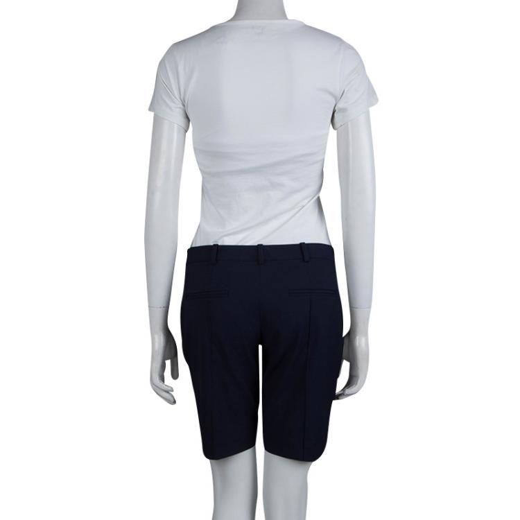 Pre Owned Diane Von Furstenberg Navy Blue Boymuda Shorts  M