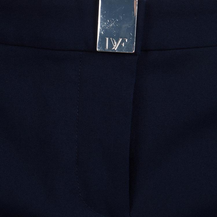 Pre Owned Diane Von Furstenberg Navy Blue Boymuda Shorts  M