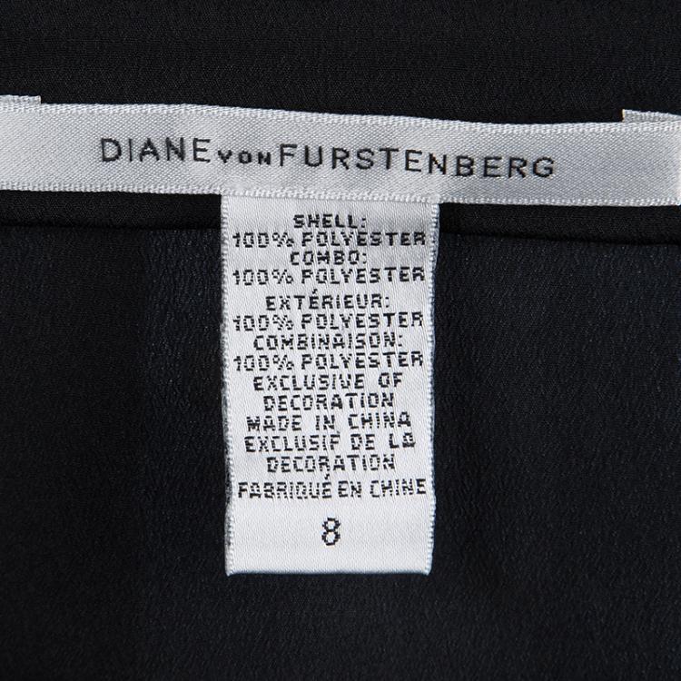 Pre Owned Diane von Furstenberg Cebolla Black Pleated Top M