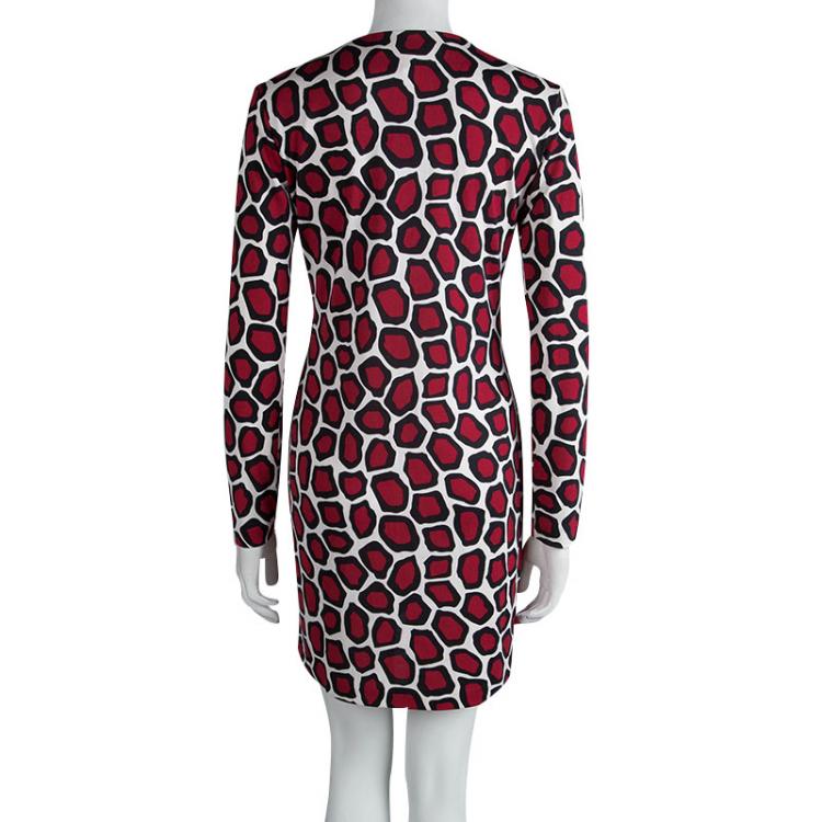 مملوكة مسبقًا Diane Von Furstenberg Stone Leopard Print Silk Jersey Reina Dress S