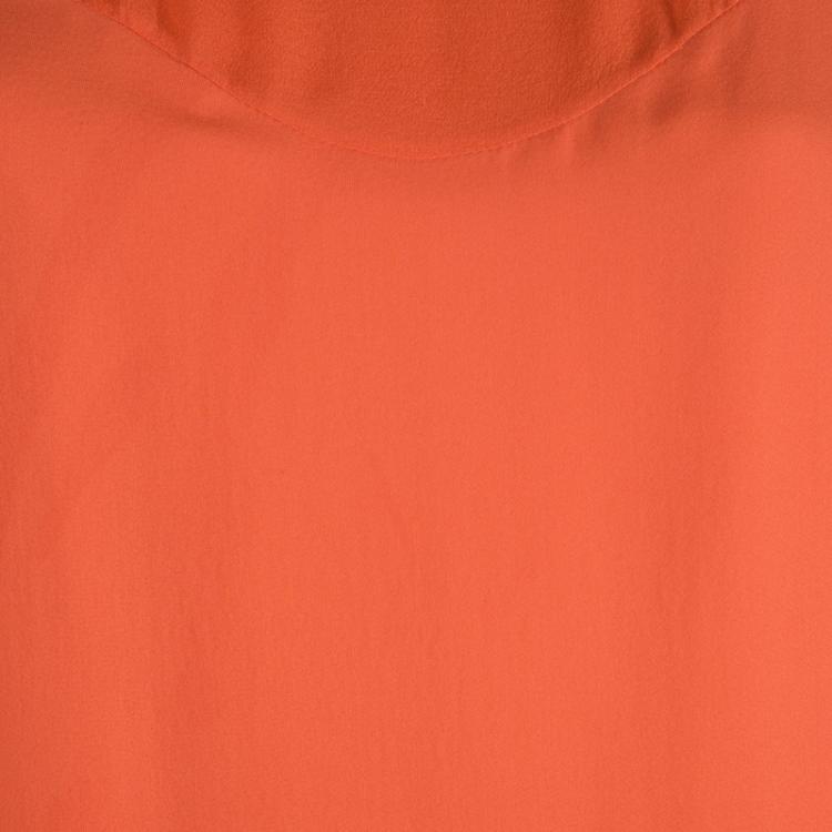 Pre Owned Diane Von Furstenberg Orange Silk Short Sleeve Umeki Dress M