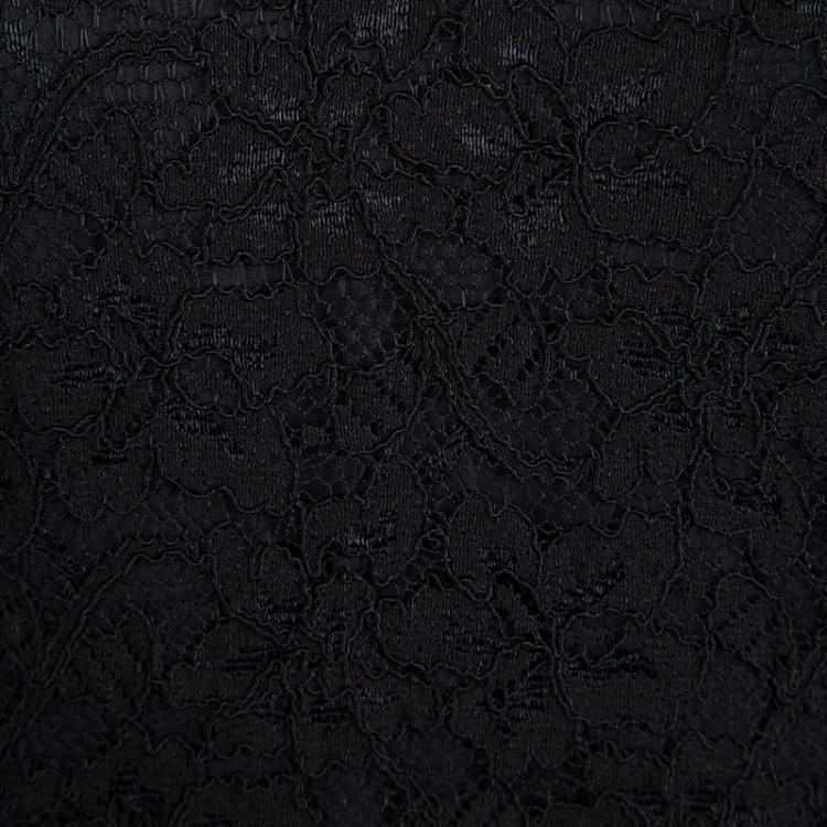 Pre Owned Diane von Furstenberg Black Lace Long Sleeve Gadie Top XS