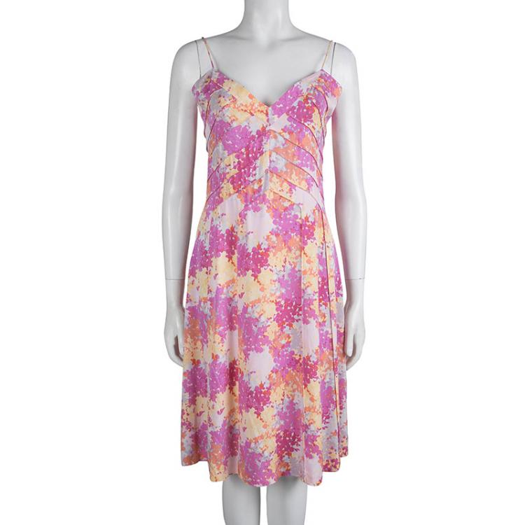 Pre Owned Diane Von Furstenberg Multicolor Silk Slip Alberstina Dress M