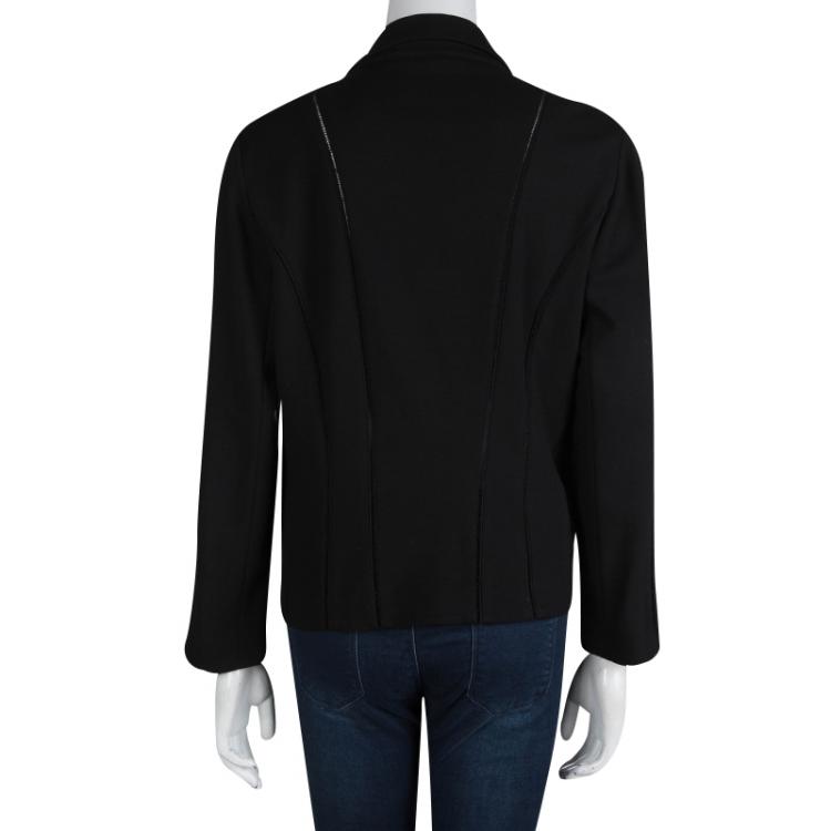 مملوكة مسبقًا Diane Von Furstenberg Black Knit Jica Jacket XL